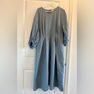 Babaton Women's Brighton Poplin Dress in Slab Blue